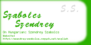 szabolcs szendrey business card